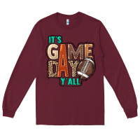 Burgundy It's game day y'all Long Sleeve Tee - HowdyJamesFarm