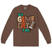 Chestnut It's game day y'all Long Sleeve Tee - HowdyJamesFarm