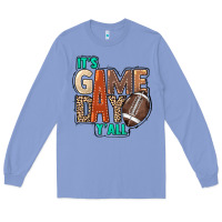 Colony Blue It's game day y'all Long Sleeve Tee - HowdyJamesFarm