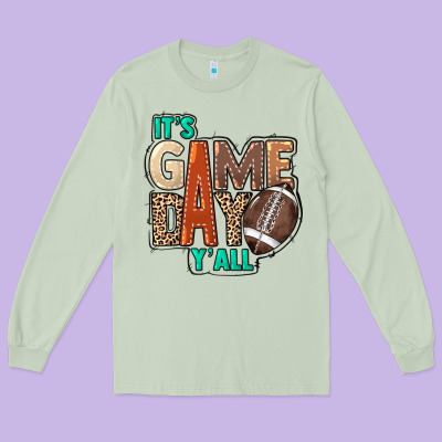 It's Game Day Y'all Long Sleeve Tee Designed By Howdyjamesfarm