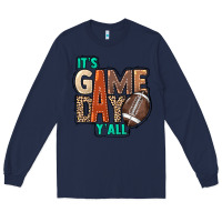 Navy It's game day y'all Long Sleeve Tee - HowdyJamesFarm