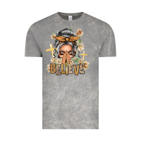 Cloud Rock Silver White Believe Praying Caucasian Messy Bun Vintage Tee - texasbilliewilder