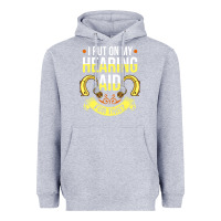 Heather Grey hearing aid gift funny deaf awareness t shirt Heavyweight Hoodie - tuanDangUi
