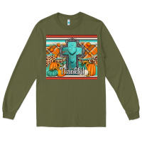 Army Green fall thankfull cross Long Sleeve Tee - Jasminsmagicworld