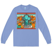 Colony Blue fall thankfull cross Long Sleeve Tee - Jasminsmagicworld
