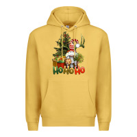 Antique Gold Ho Ho Ho Christmas Gnome Premium Hoodie - BundleAndBundleShop