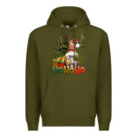 Army Green Ho Ho Ho Christmas Gnome Premium Hoodie - BundleAndBundleShop