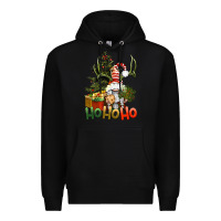 Black Ho Ho Ho Christmas Gnome Premium Hoodie - BundleAndBundleShop