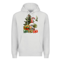 Dove Grey Ho Ho Ho Christmas Gnome Premium Hoodie - BundleAndBundleShop