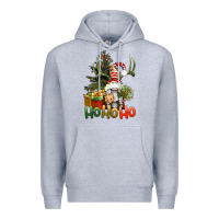 Heather Grey Ho Ho Ho Christmas Gnome Premium Hoodie - BundleAndBundleShop