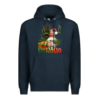 Navy Ho Ho Ho Christmas Gnome Premium Hoodie - BundleAndBundleShop