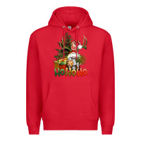 Red Ho Ho Ho Christmas Gnome Premium Hoodie - BundleAndBundleShop
