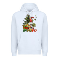 White Ho Ho Ho Christmas Gnome Premium Hoodie - BundleAndBundleShop