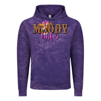 Cloud Purple Moody Heifer with Leopard Vintage Hoodie - texasbilliewilder