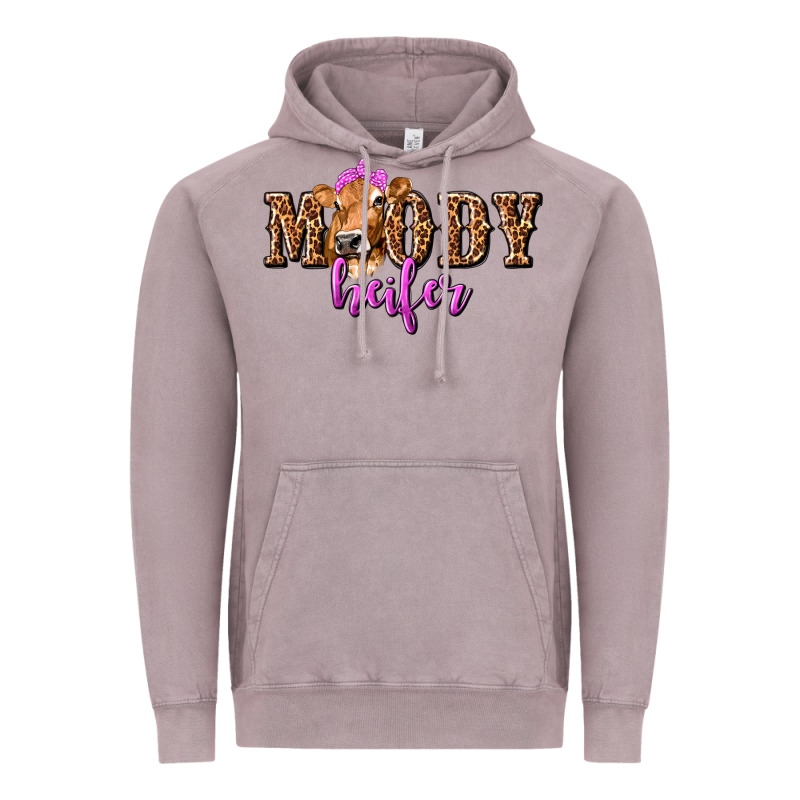 Moody Heifer With Leopard Vintage Hoodie by texasbilliewilder | Teevron