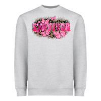 Heather Grey Survivor Breast Cancer Heavyweight Sweatshirt - FaDigitalArtStudio