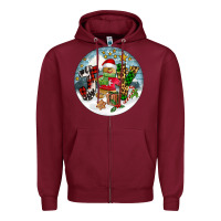 Burgundy Joy gingerbread Zipper Hoodie - FaDigitalArtStudio