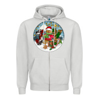Dove Grey Joy gingerbread Zipper Hoodie - FaDigitalArtStudio