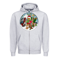 Heather Grey Joy gingerbread Zipper Hoodie - FaDigitalArtStudio