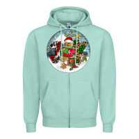 Seafoam Joy gingerbread Zipper Hoodie - FaDigitalArtStudio