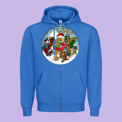 Joy Gingerbread Zipper Hoodie Designed By Fadigitalartstudio