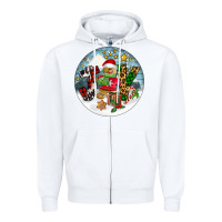 White Joy gingerbread Zipper Hoodie - FaDigitalArtStudio