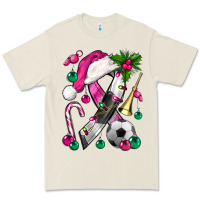 Bone Pink Christmas Breast Cancer Ribbon Soccer Premium Tee - BundleAndBundleShop