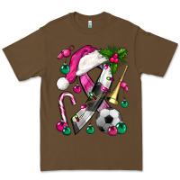 Cacao Pink Christmas Breast Cancer Ribbon Soccer Premium Tee - BundleAndBundleShop