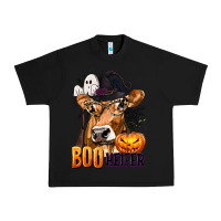 Black Boo Heifer Cow with Halloween Urban Heavy Tee - texasbilliewilder