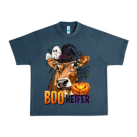 Midnight Navy Boo Heifer Cow with Halloween Urban Heavy Tee - texasbilliewilder