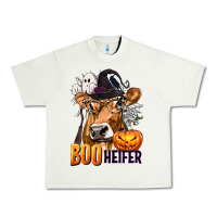 Pistachio Boo Heifer Cow with Halloween Urban Heavy Tee - texasbilliewilder