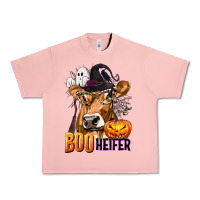 Salmon Boo Heifer Cow with Halloween Urban Heavy Tee - texasbilliewilder