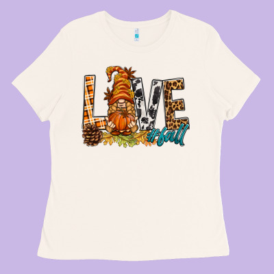 Love Fall Gnome Ladies Tee Designed By Bundleandbundleshop