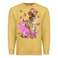 Antique Gold Labrador Retriever Dog With Tutu Premium Sweatshirt - LillyAllenDesigns