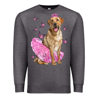 Charcoal Heather Labrador Retriever Dog With Tutu Premium Sweatshirt - LillyAllenDesigns