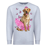 Heather Grey Labrador Retriever Dog With Tutu Premium Sweatshirt - LillyAllenDesigns