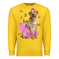 Lemon Labrador Retriever Dog With Tutu Premium Sweatshirt - LillyAllenDesigns