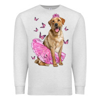 Oatmeal Heather Labrador Retriever Dog With Tutu Premium Sweatshirt - LillyAllenDesigns