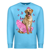 Ocean Blue Labrador Retriever Dog With Tutu Premium Sweatshirt - LillyAllenDesigns
