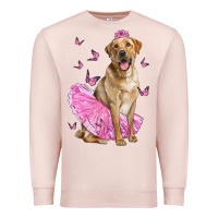 Pale Pink Labrador Retriever Dog With Tutu Premium Sweatshirt - LillyAllenDesigns