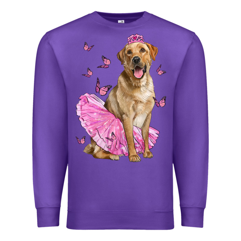 Labrador Retriever Dog With Tutu Premium Sweatshirt by LillyAllenDesigns | Teevron