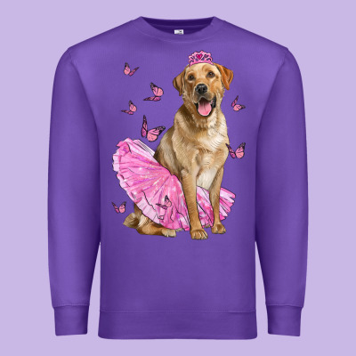 Labrador Retriever Dog With Tutu Premium Sweatshirt Designed By Lillyallendesigns