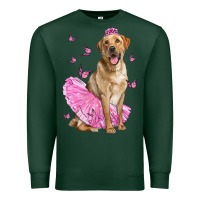 Sports Green Labrador Retriever Dog With Tutu Premium Sweatshirt - LillyAllenDesigns