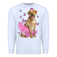 White Labrador Retriever Dog With Tutu Premium Sweatshirt - LillyAllenDesigns