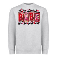 Heather Grey Valentine's Day babe Heavyweight Sweatshirt - FaDigitalArtStudio