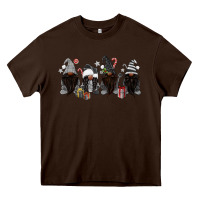 Chocolate Brown grey christmas afro gnomies Heavy Core Tee - MaliasSmallBusiness