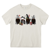 Cream grey christmas afro gnomies Heavy Core Tee - MaliasSmallBusiness