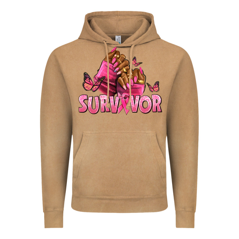 Breast Cancer Survivor Afro Nails Vintage Hoodie by NancyCooperArtShop | Teevron