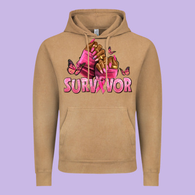 Breast Cancer Survivor Afro Nails Vintage Hoodie Designed By Nancycooperartshop