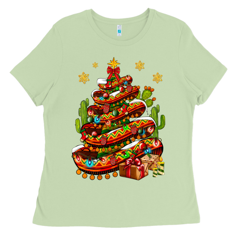 Christmas Feliz Navidad Sombrero Tree Ladies Tee by BundleAndBundleShop | Teevron